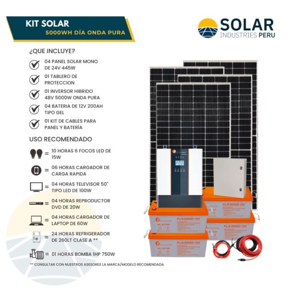 KIT SOLAR 5000WH DIA GEL