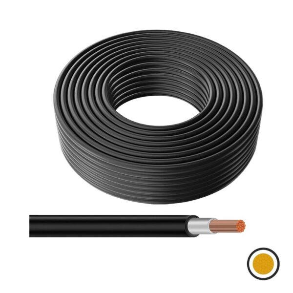 Rollo de cable para panel solar N2XOH 10AWG negro