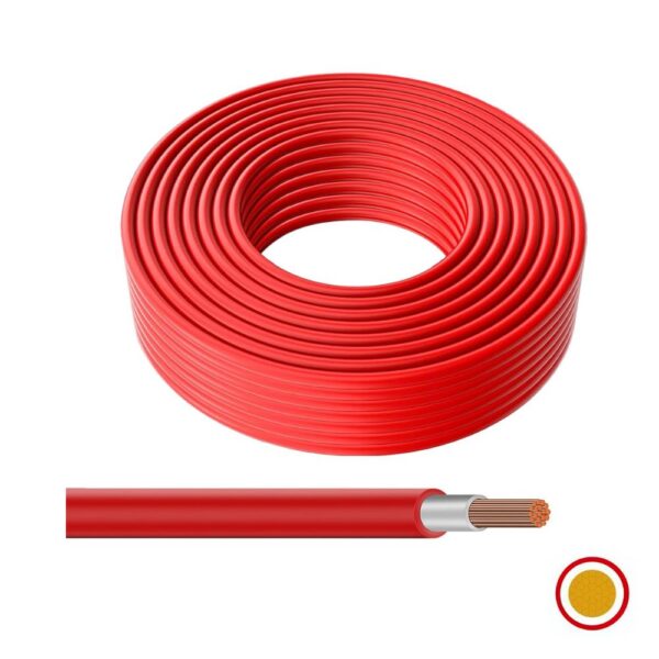 Rollo de cable para panel solar N2XOH 10AWG rojo