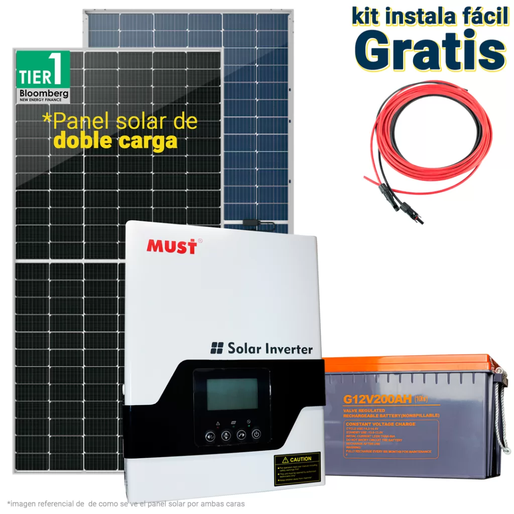 Kit solar 1500Wh día onda pura