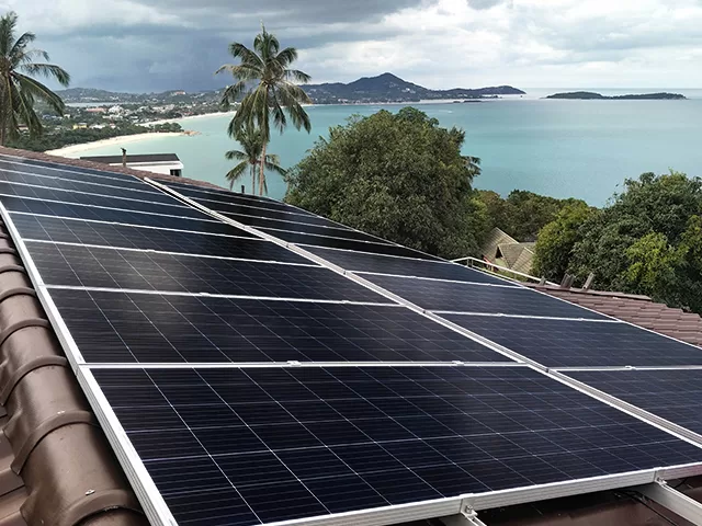 Casas de playa con panel