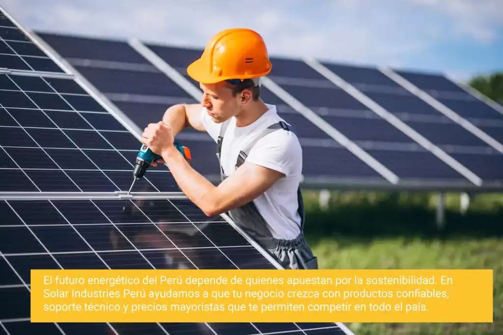 hombre trabajador en el campo junto los paneles solares